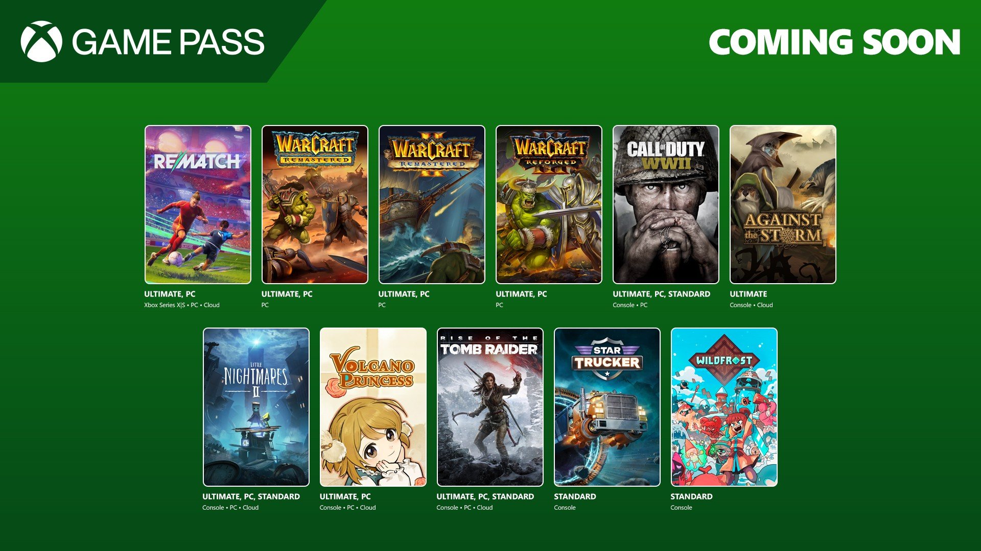 Game Pass adds REMATCH, Warcraft I and II: Remastered, Warcraft III: Reforged, Call of Duty: WWII, and more in late June Game Pass adds REMATCH, Warcraft I and II: Remastered, Warcraft III: Reforged, Call of Duty: WWII, and more in late June