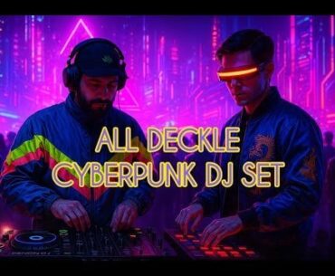 Cyberpunk dj set with audio reactive visuals