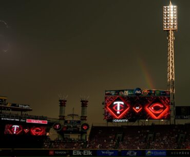 Twins drop sixth straight in rain-shortened game to Reds, fall below .500