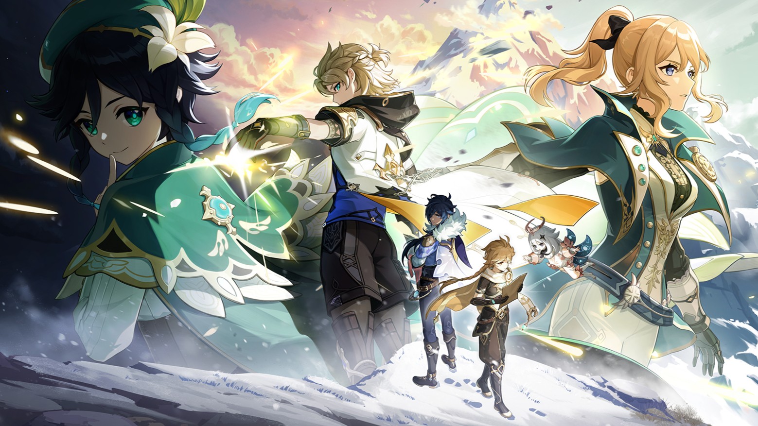 All Genshin Impact 5.7 livestream codes Genshin Impact 5.7 codes - Promo art with Mondstadt characters
