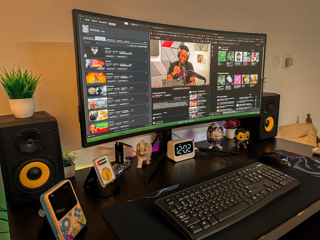 Thanks for the love on my Mac + 65'' Interactive Display setup that went viral — here's my simple windows gaming setup!