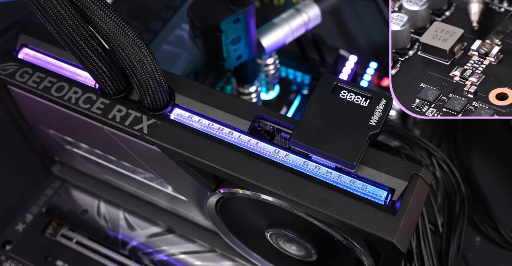 ASUS RTX 5090 ROG Astral shunt mod unlocks 800W power, surpasses RTX PRO 6000 in benchmark