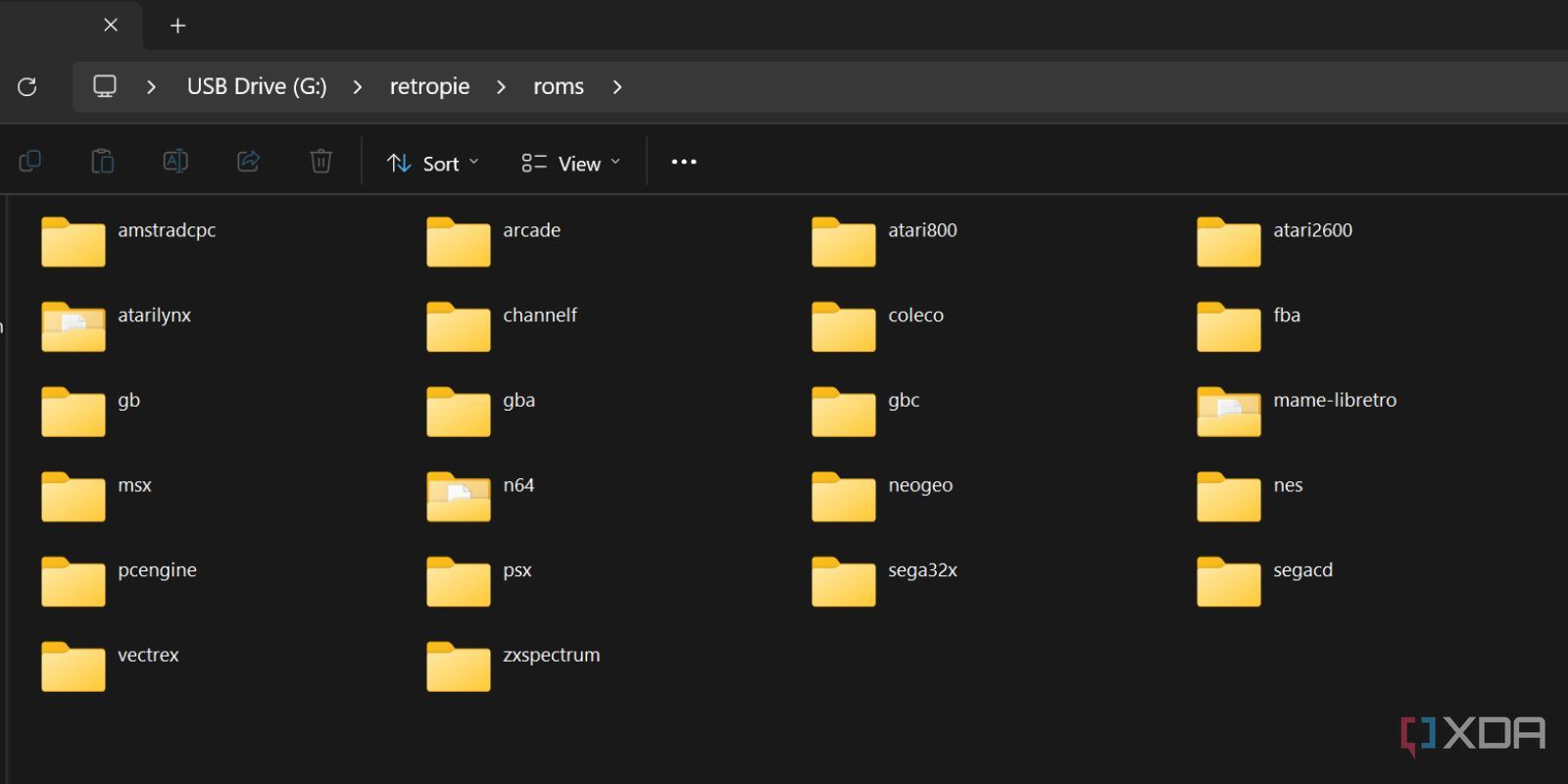 screenshot of adding gameROMS to usb for retropie