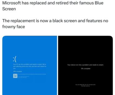 Windows has removed the blue screen of death