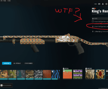 Why do shotguns require 2 marksman rifles for the king's ransom camo?