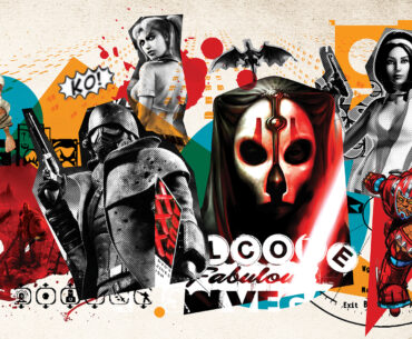 A collage of characters from Black &amp; White, Fallout: New Vegas, Vampire: The Masquerade - Bloodlines, Knights of the Old Republic 2, No One Lives Forever, Dragon Age: Origins, and Freedom Force.