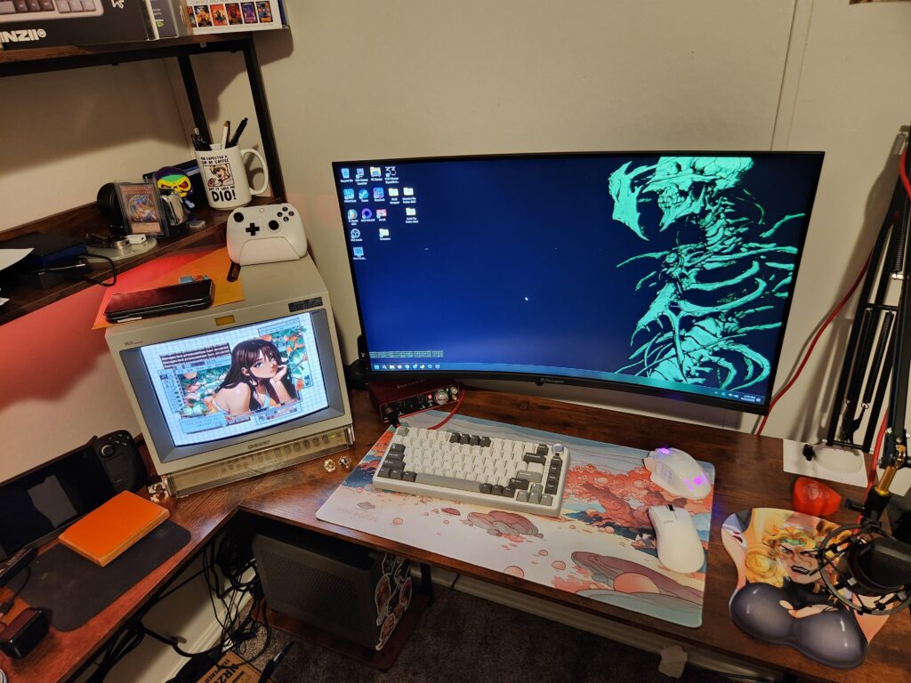 Cozy setup with a crt monitor