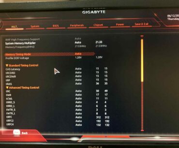 XMP profile grayed out and cannot be enabled