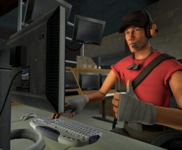 Valve soldier man on a pc.