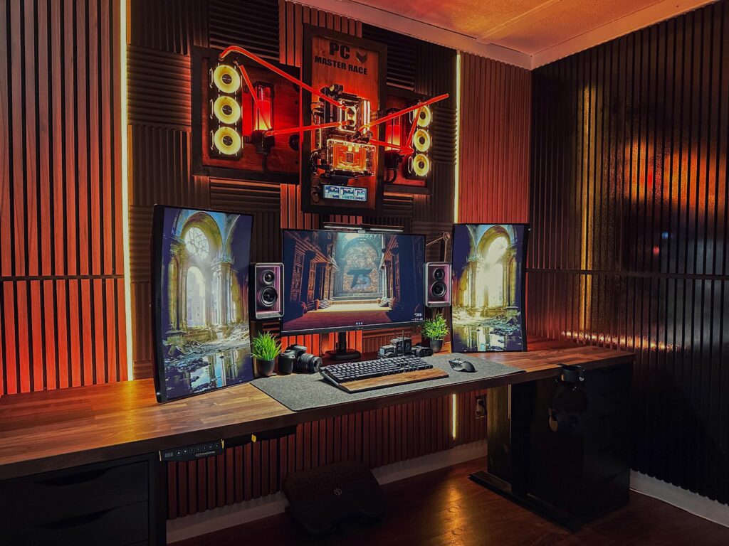 My wood & black gaming setup