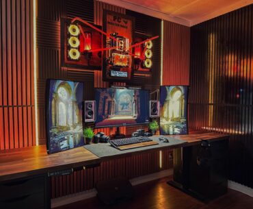My wood & black gaming setup