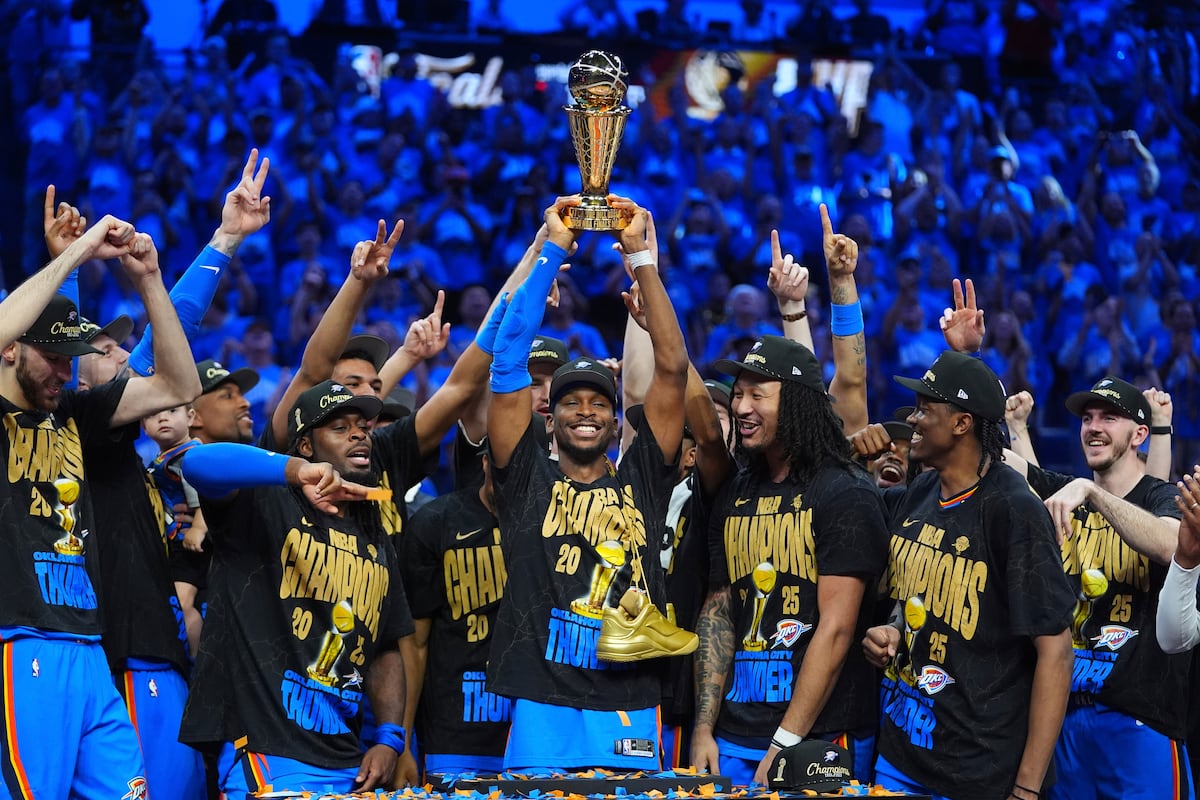 Thunder beat Indiana Pacers in Game 7 to give Oklahoma City its first NBA title Thunder beat Indiana Pacers in Game 7 to give Oklahoma City its first NBA title