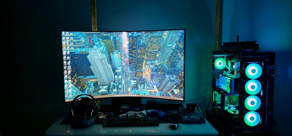 My office setup! What can I do to have better ambient lighting? Behind the monitor