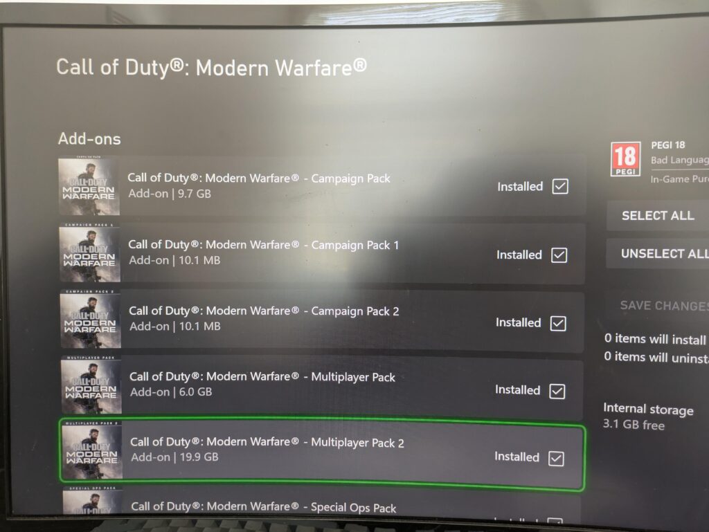 "Data pack missing"