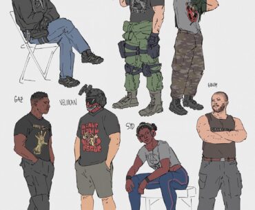 I drew my fav mw19 characters wearing shirts of music I think they'd like