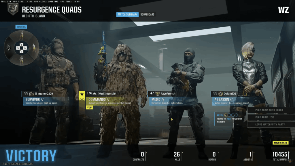 I just got my first high kill flawless rebirth game on mnk. AMA