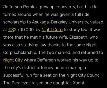 Night Corp has been manipulating Peralez far longer then he may think.