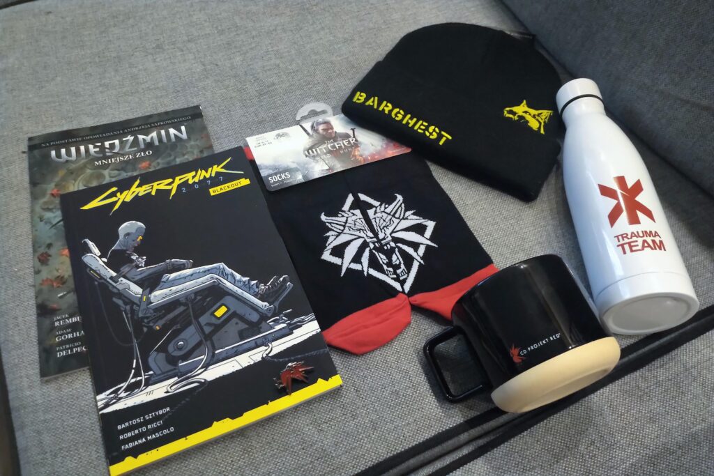 Got invited to attend an event @ CDPR HQ today, got some free crap for coming ❤️