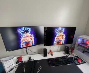 Is having different sized monitors mounted and a gap a huge deal? I can’t make them even because of how the monitor mount works.