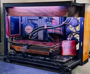 Commissioned build - 9800X3D/5080 in a Corsair 2500X. Custom cables, walnut panels, and an emergency flask for when the boss fights get too stressful.