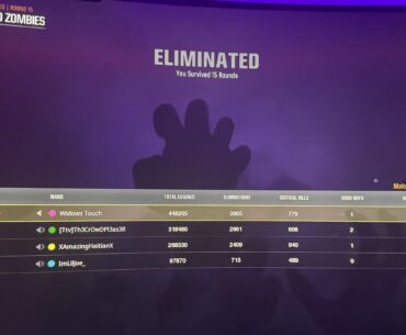One of the best zombie matches i have ever had. (Lost the battle but had a great time)