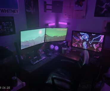 I posted recently but since then i rearranged, got vesa arms for my monitors, and put my pc horizontal on my desk