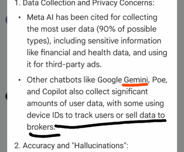 Gemini told me that it collects data and sells it to brokers