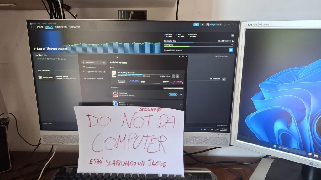 My mom turned off my PC when downloading a game, so I wrote this message for her