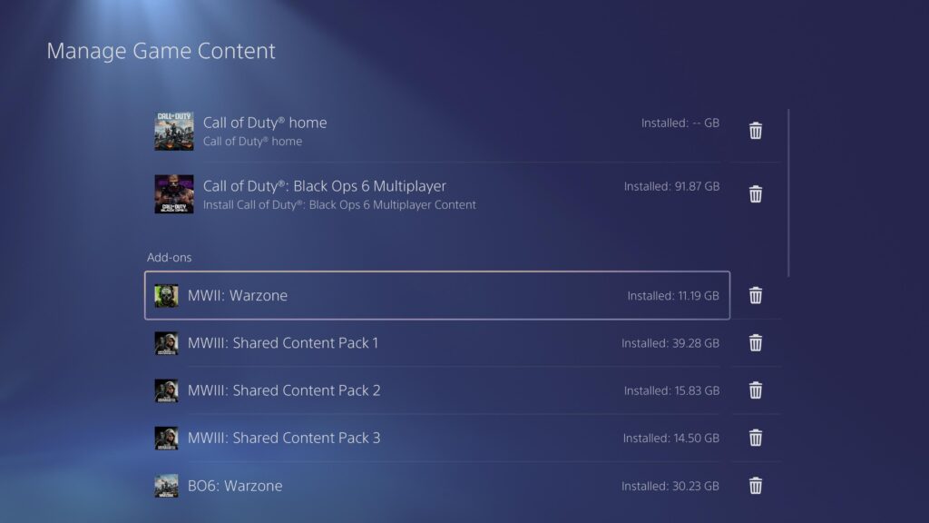 what here can i delete for more storage. i only play warzone