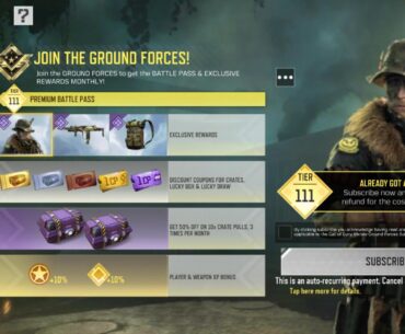 Does ground forces have any benefit over the battle pass?