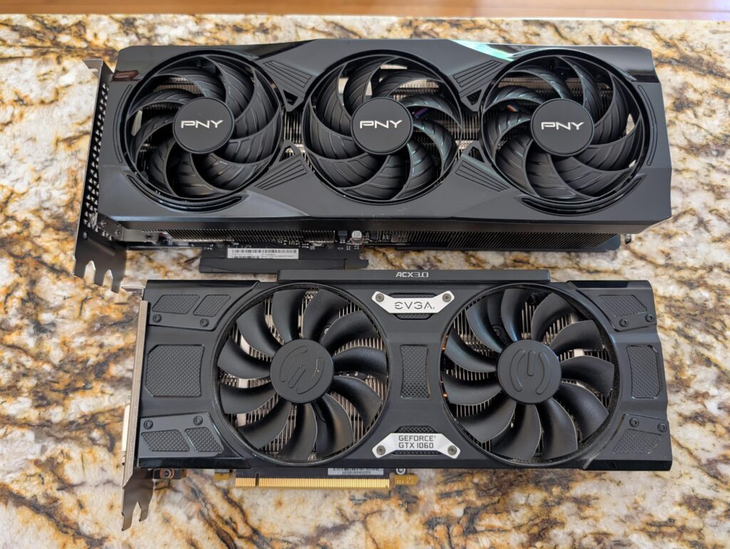 After 7 years, good night, sweet prince. EVGA GTX1060 6GB -> 5070 Ti