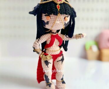 I turned someones FFXIV Au Ra dancer character to a yarn figure