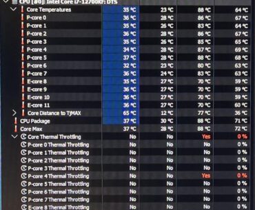 Brief one second thermal throttle on i7 12700kf normal with heavy game load?