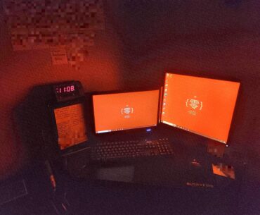 Thrifted dual-monitor setup (~$200 all-in). What would you upgrade next?