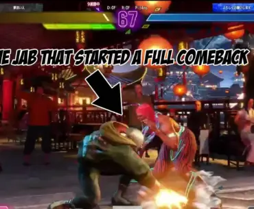 Momochi finds himself at pixel life but manages to land two Dream Combos in sequence for the full comeback