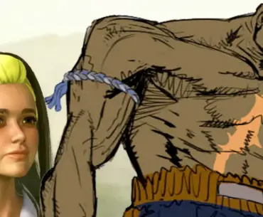 Street Fighter's Sagat covers scars with cloth so he doesn't scare villagers