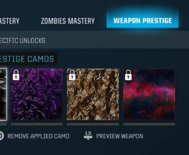 Weapons Prestige Camo: Isssue