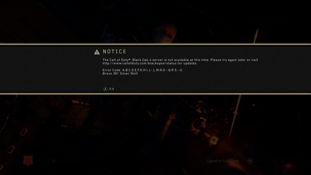 Bravo 381 Silver Wolf error message Bravo 381 Silver Wolf error message