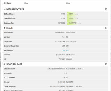 Can anyone tell me why I get such a difference in Steel Nomad scores with the exact same settings 9070 XT