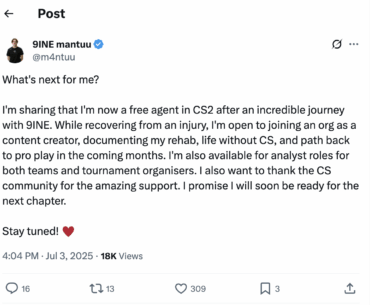 mantuu leaves 9INE and enters free agency