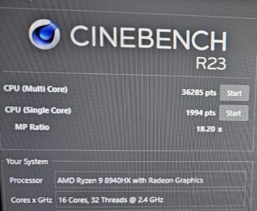 Asus Rog G16 OC results