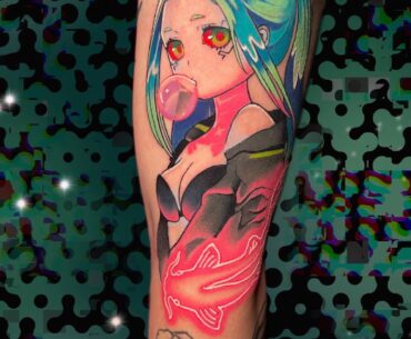 Rebecca from Cyberpunk by Wendy Ruiz at Malaka Tattoo, Los Angeles, CA