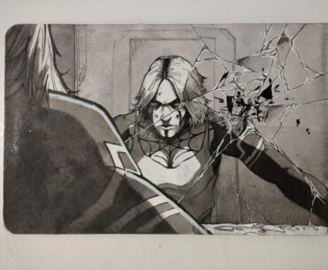 Sketchbook Cyberpunk story in black and white ink.