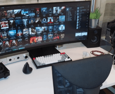 My corner station with some headphones