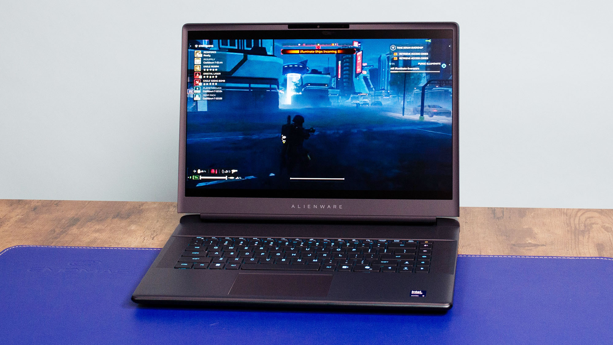 An Alienware Area-51 16 laptop on a desk