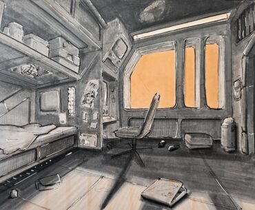 Yet another bedroom from my sketchbook.