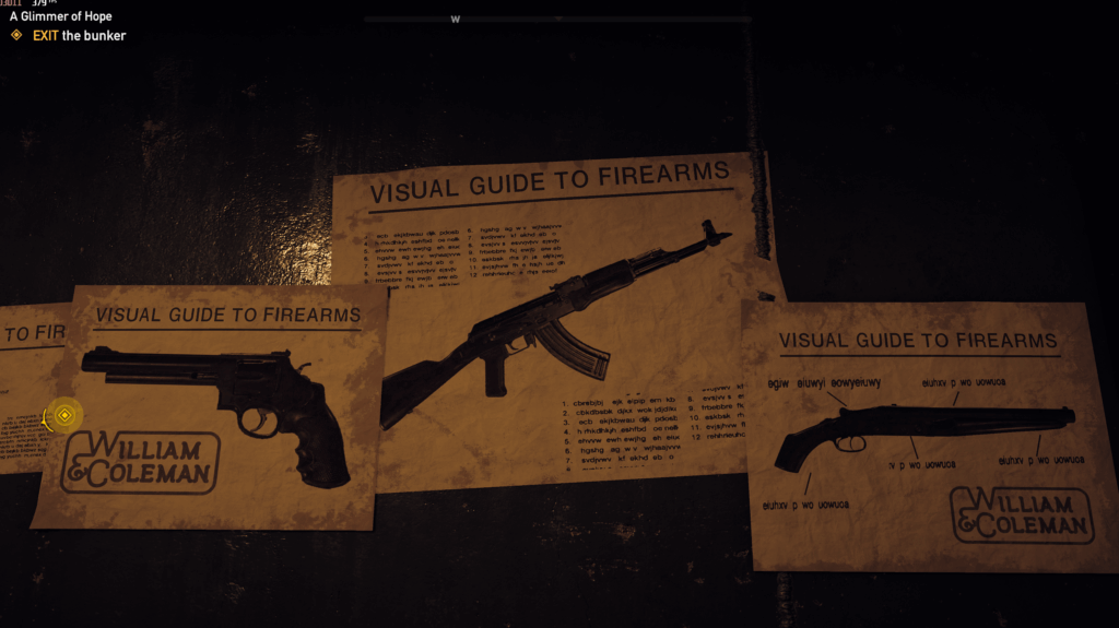 Replaying Far Cry 5, downloaded optional 30GB HD textures. I can now see the text on signs and papers instead of being a blurry mess. The problem? They didn't bother writing any actual words.