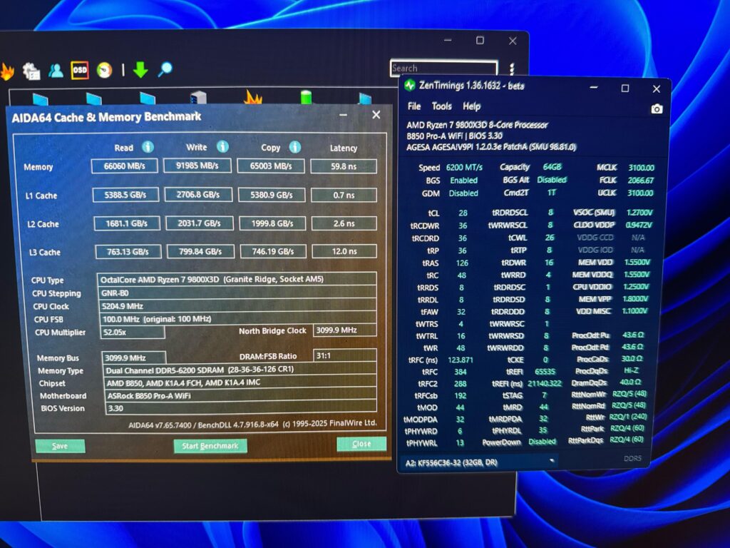 2x32gb – 6200mhz CL28 2x32gb - 6200mhz CL28