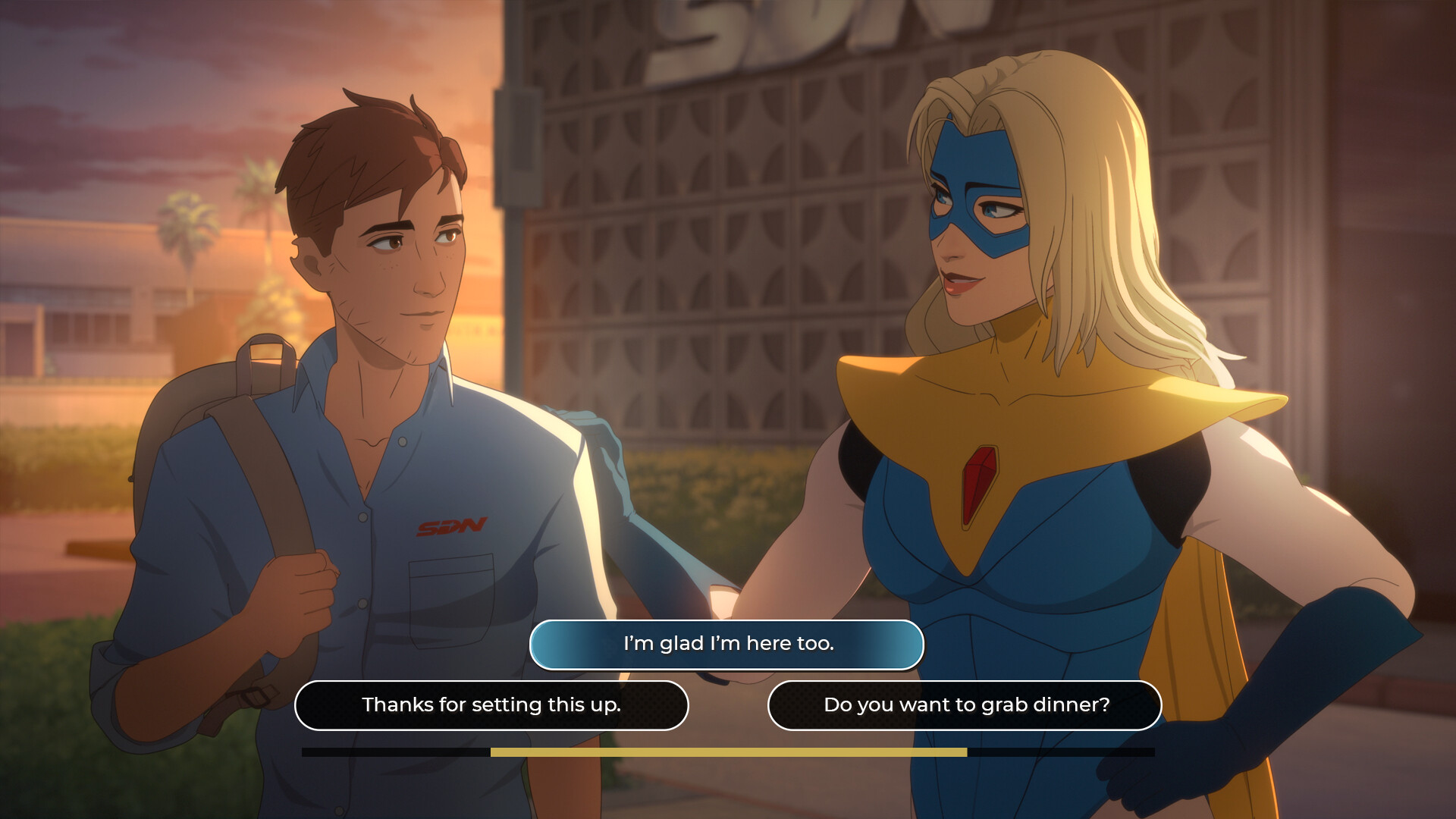 Choosing a dialogue option in Dispatch.