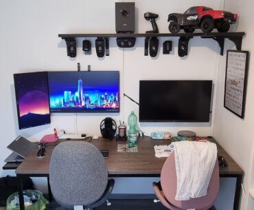 Two battlestations, silent and no heat in the room because the engines are in another room :) (Repost due to not using gallery on previous removed post)